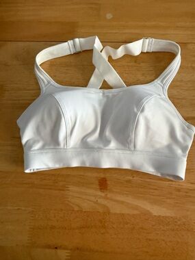 aerie White Crisscross Back Sports Bra